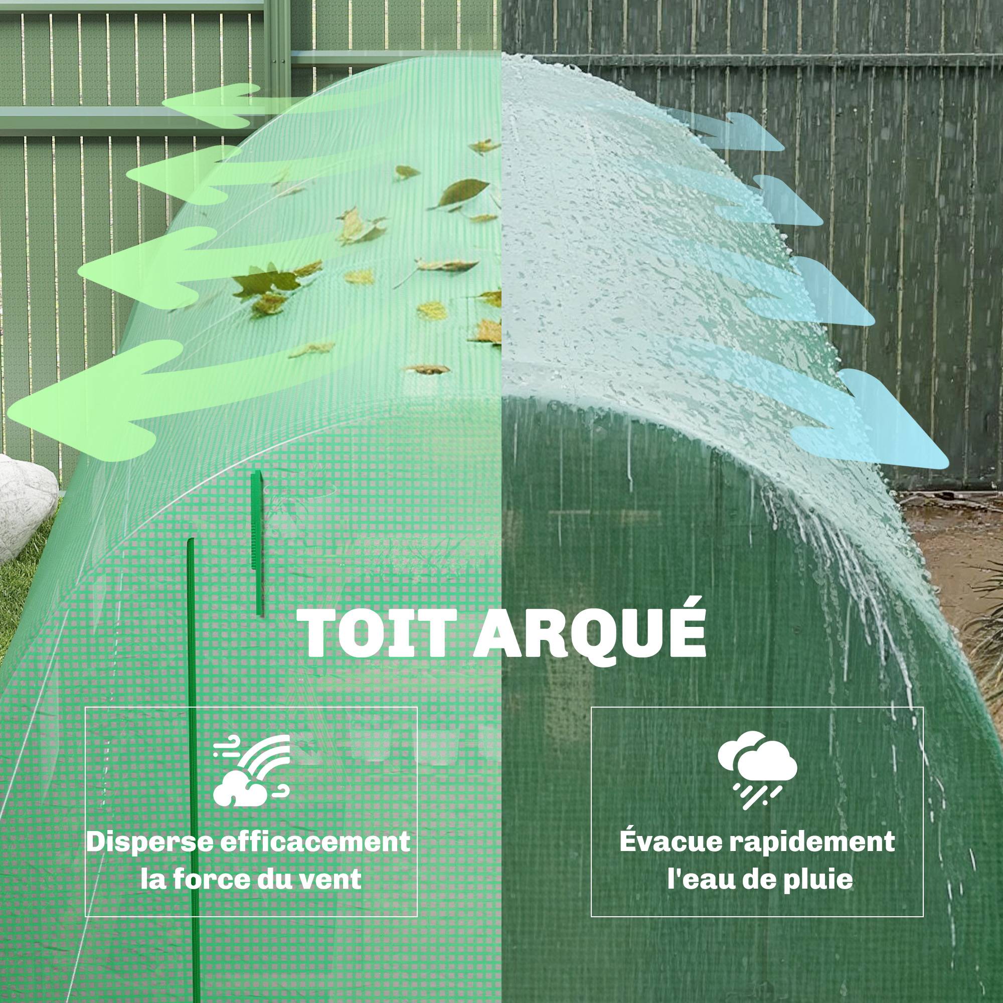 ComfortXL - Serre tunnel de jardin PE 140 g/m² 400 x 200 x 200 cm verte 8 m² porte et 6 fenêtres - ComfortXL Outdoor Living - Image 10