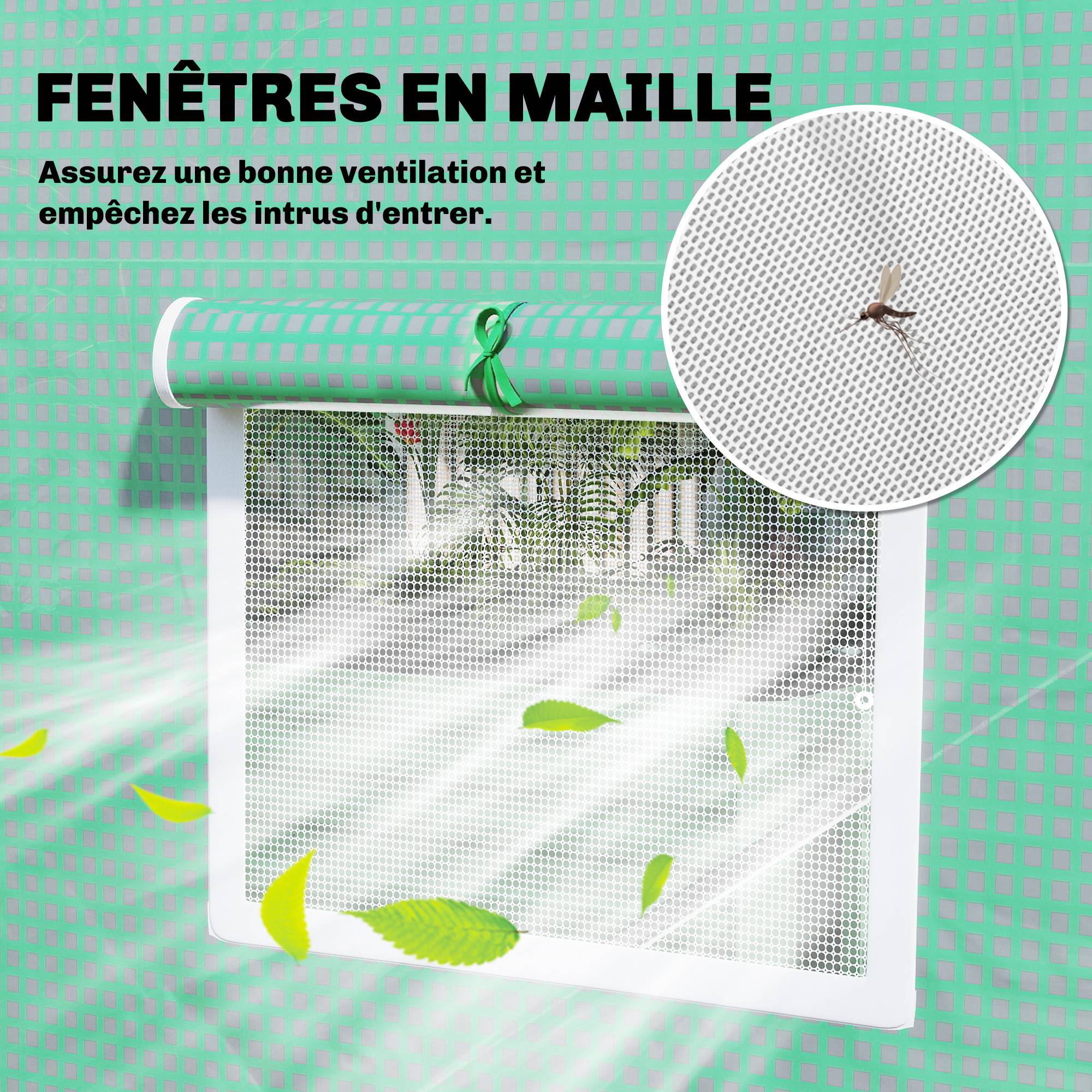 ComfortXL - Serre tunnel de jardin PE 140 g/m² 400 x 200 x 200 cm verte 8 m² porte et 6 fenêtres - ComfortXL Outdoor Living - Image 7