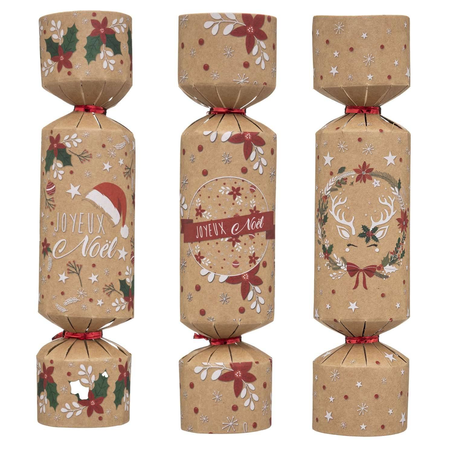 Atmosphera - Lot de 6 crackers imprimés de Noël - Atmosphera - Image 1