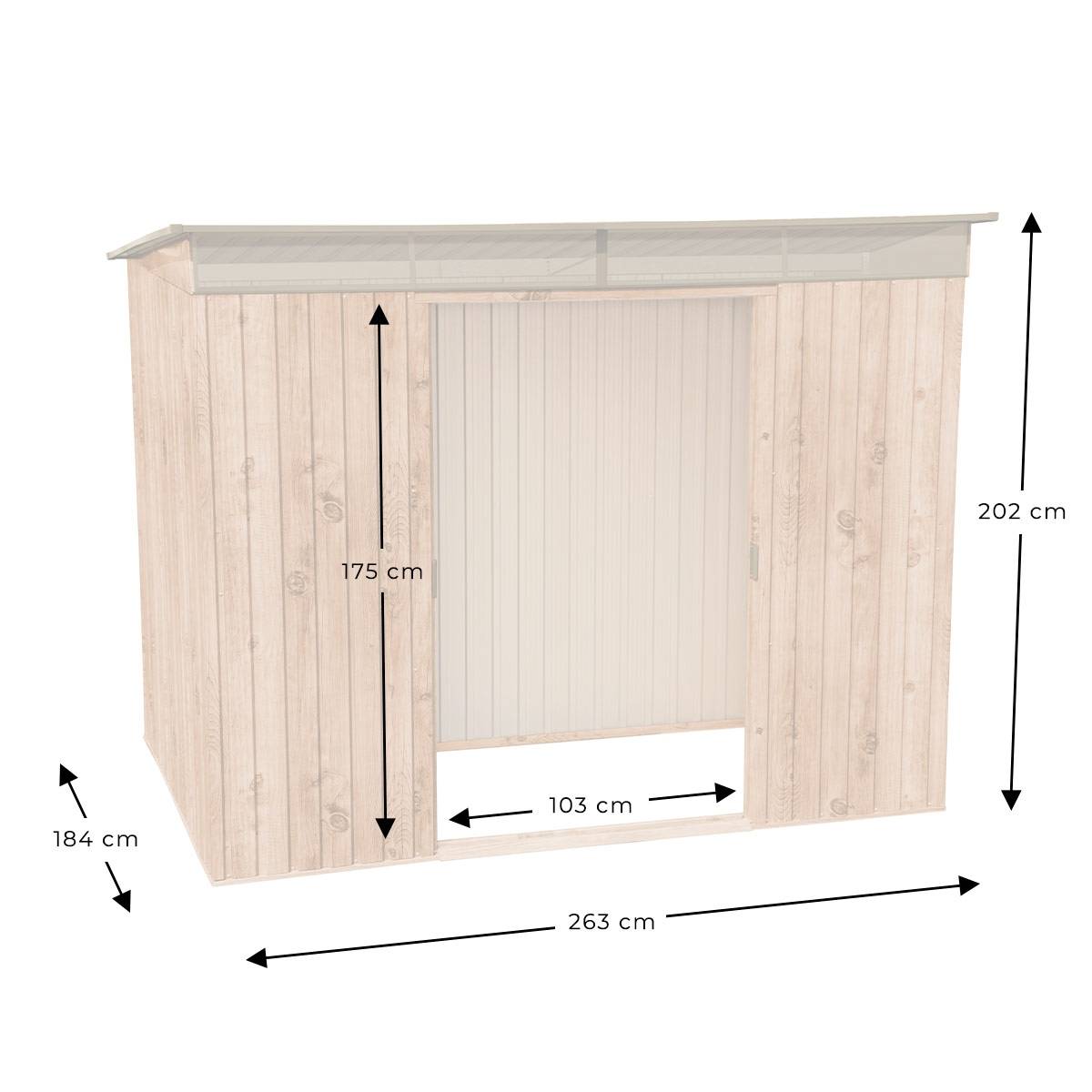 Duramax - Abri de jardin en métal Duramax 4,35 m² skylight imitation bois avec kit ancrage - Duramax - Image 4