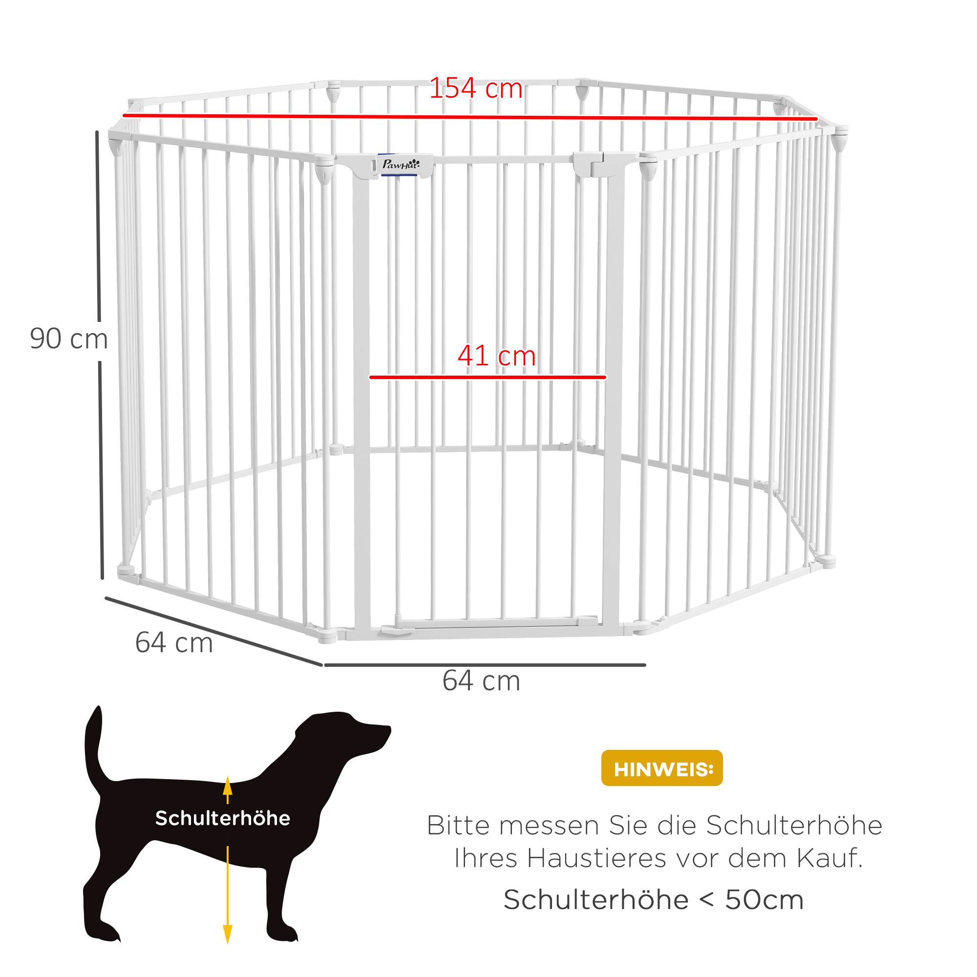 Enclos parc pour chien plastique intérieur barrière modulable 154x90cm blanc - ComfortXL Outdoor Living - Image 3