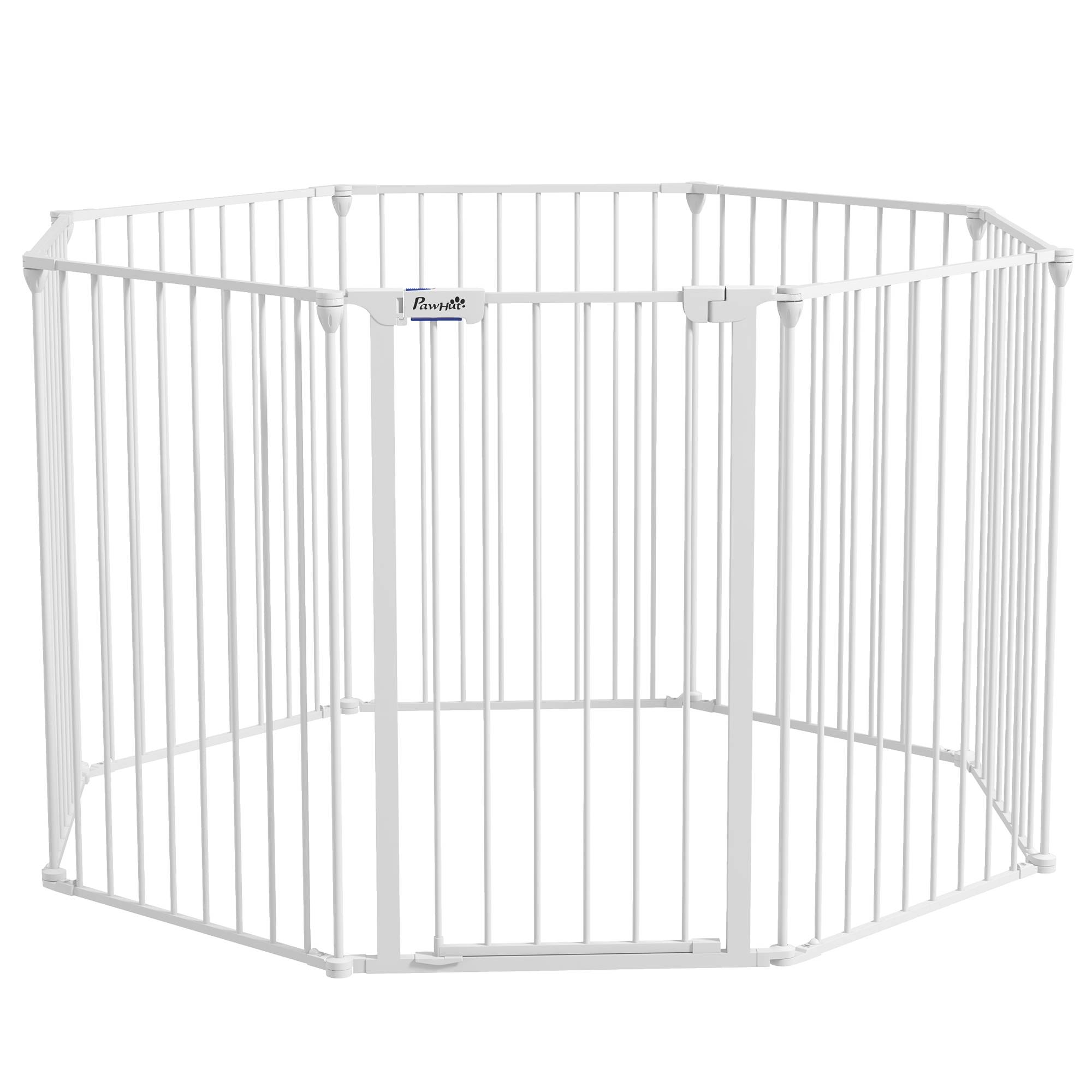 Enclos parc pour chien plastique intérieur barrière modulable 154x90cm blanc - ComfortXL Outdoor Living - Image 2