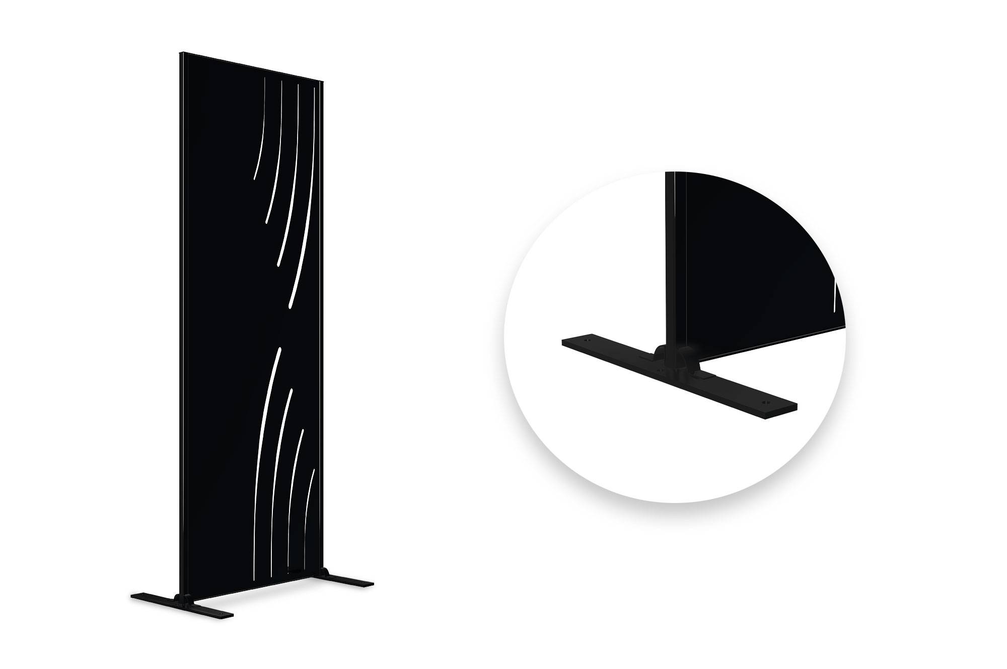 Casanoov Lot de 2 panneaux décoratifs VELETA Noir H.160 cm motifs côté droit - Image 3