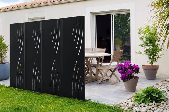 Casanoov Lot de 2 panneaux décoratifs VELETA Noir H.160 cm motifs côté droit - Image 4