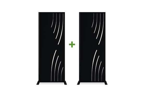 Casanoov Lot de 2 panneaux décoratifs VELETA Noir H.160 cm motifs côté droit - Image 1