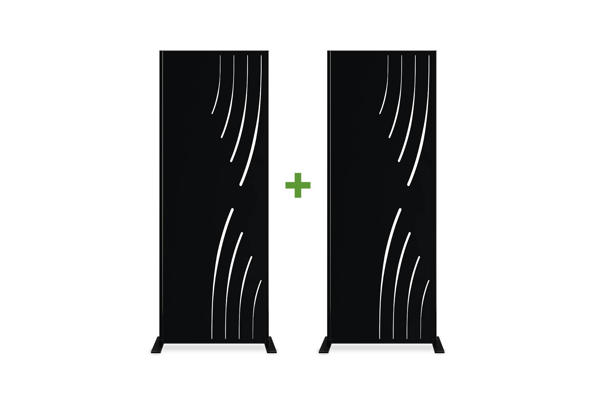 Casanoov Lot de 2 panneaux décoratifs VELETA Noir H.160 cm motifs côté droit - Image 1