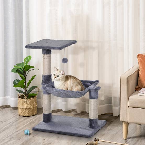 Arbre à chat sisals et peluche gris 50 x 36 x 70 cm - PANGIVO - Image 3