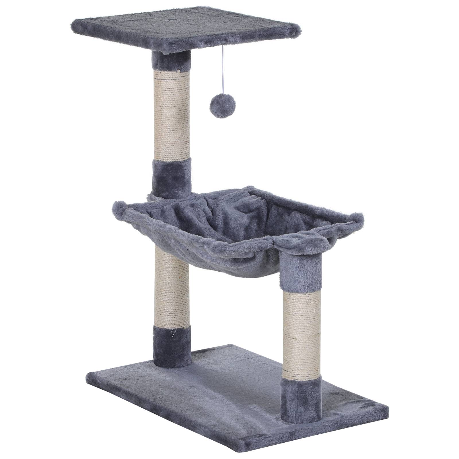 Arbre à chat sisals et peluche gris 50 x 36 x 70 cm - PANGIVO - Image 2
