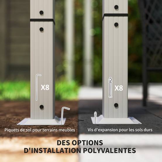 Pergola jardin extérieur en aluminium 3 x 4 m avec toit rétractable, abri soleil UPF30+, pour terrasse, patio, blanc - Image 8