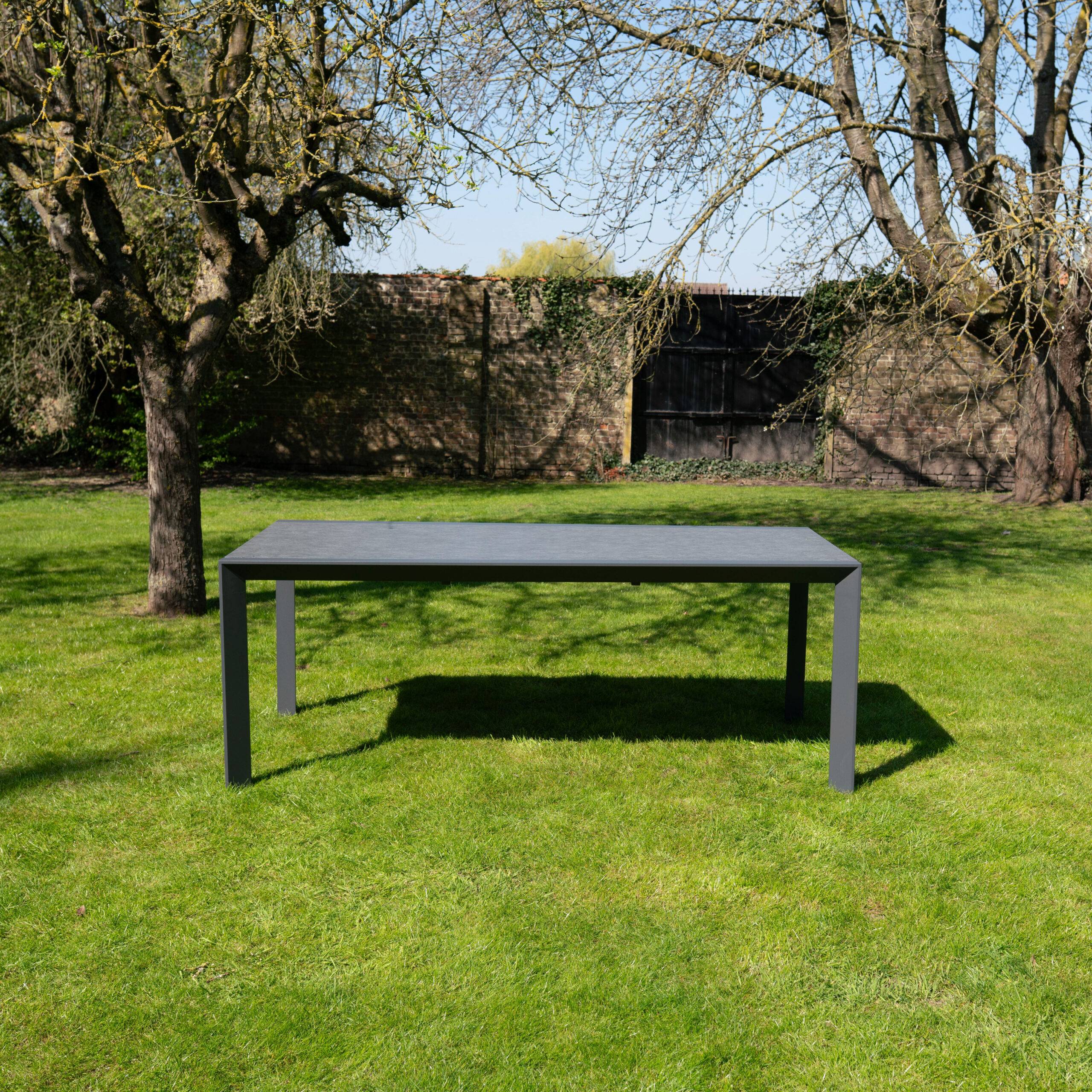 Wilsa Garden - Table de jardin en full aluminium gris extensible 8/12 places MODULO - Image 3