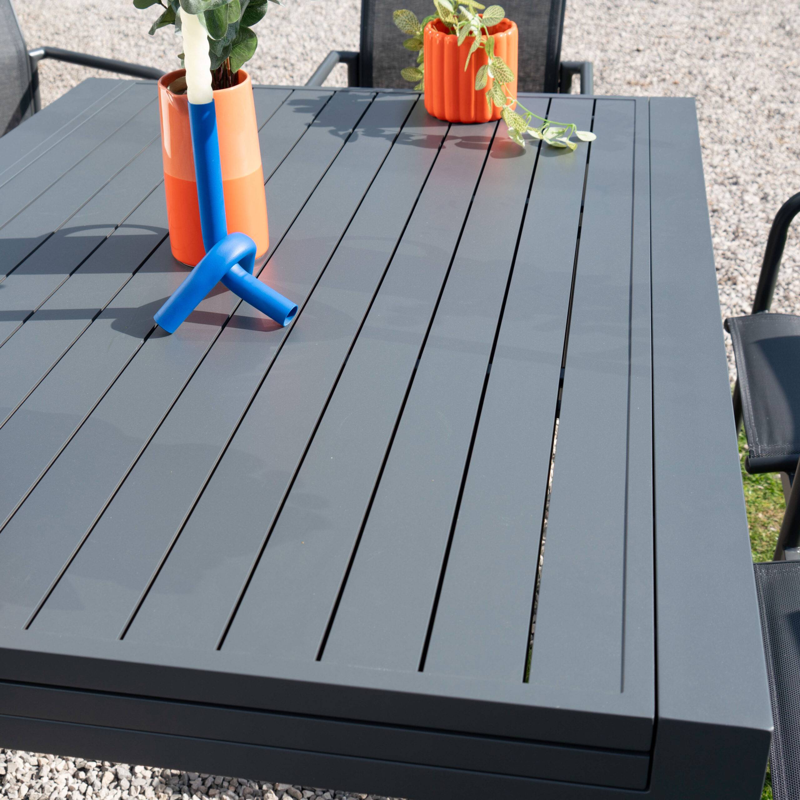 Wilsa Garden - Table de jardin en full aluminium gris extensible 8/12 places MODULO - Image 6