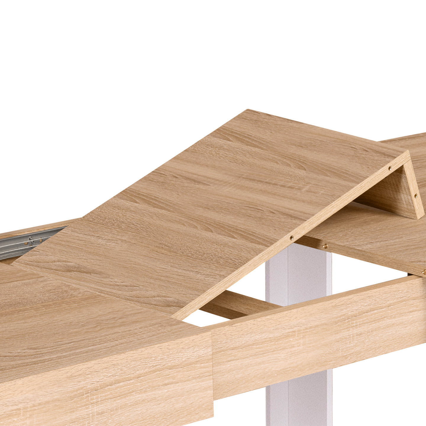 Table à manger extensible rectangle PHOENIX 4-8 personnes bois et blanc 160-200 cm - Image 7