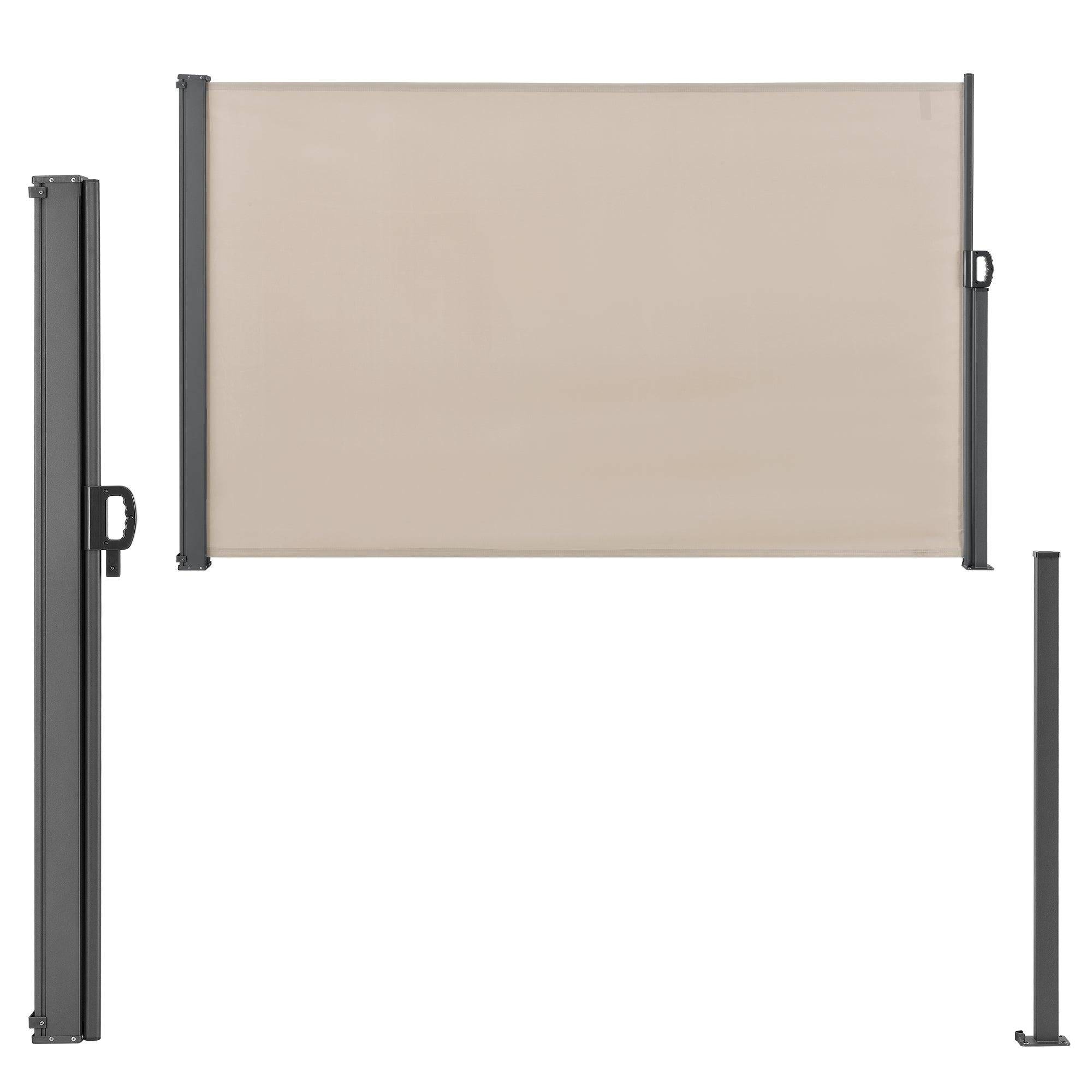 Helloshop26 - Brise-soleil auvent baldaquin garde-vue pare-soleil métal et polyester 160 x 300 cm beige - Image 2