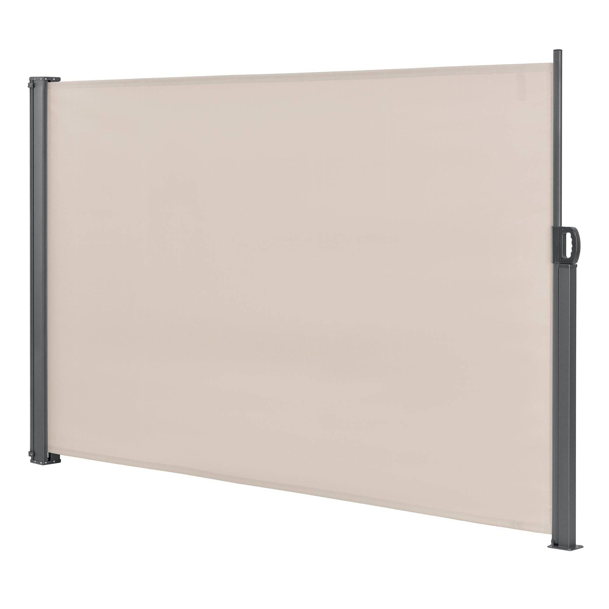 Helloshop26 - Brise-soleil auvent baldaquin garde-vue pare-soleil métal et polyester 160 x 300 cm beige - Image 1