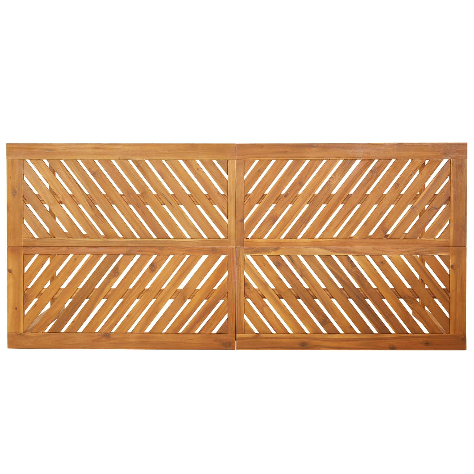 Ensemble de salle à manger jardin bois d'acacia massif huilé marron 200 x 90 x 74 cm (5 pièces) - PANGIVO - Image 9