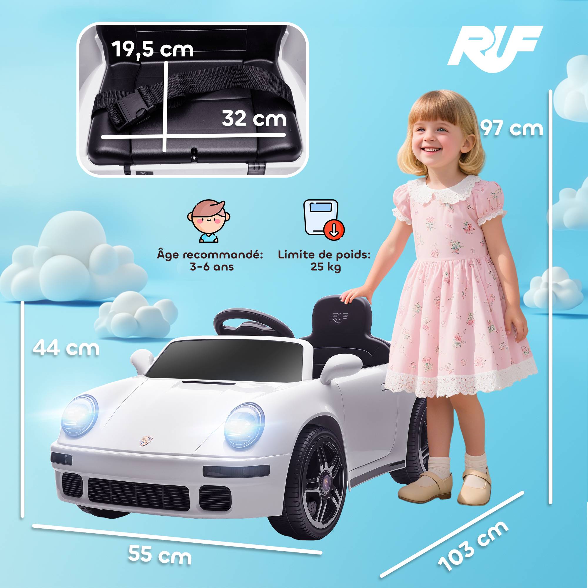 FULIHUA Voiture électrique pour enfants - Télécommande blanche - Poignée d'émetteur - Accessoires pour enfants - Pièces de rechange pour voiture électrique FULIHUA Voiture électrique pour enfants - Télécommande blanche - Poignée d'émetteur - Accessoires pour enfants - Pièces de rechange pour voiture électrique