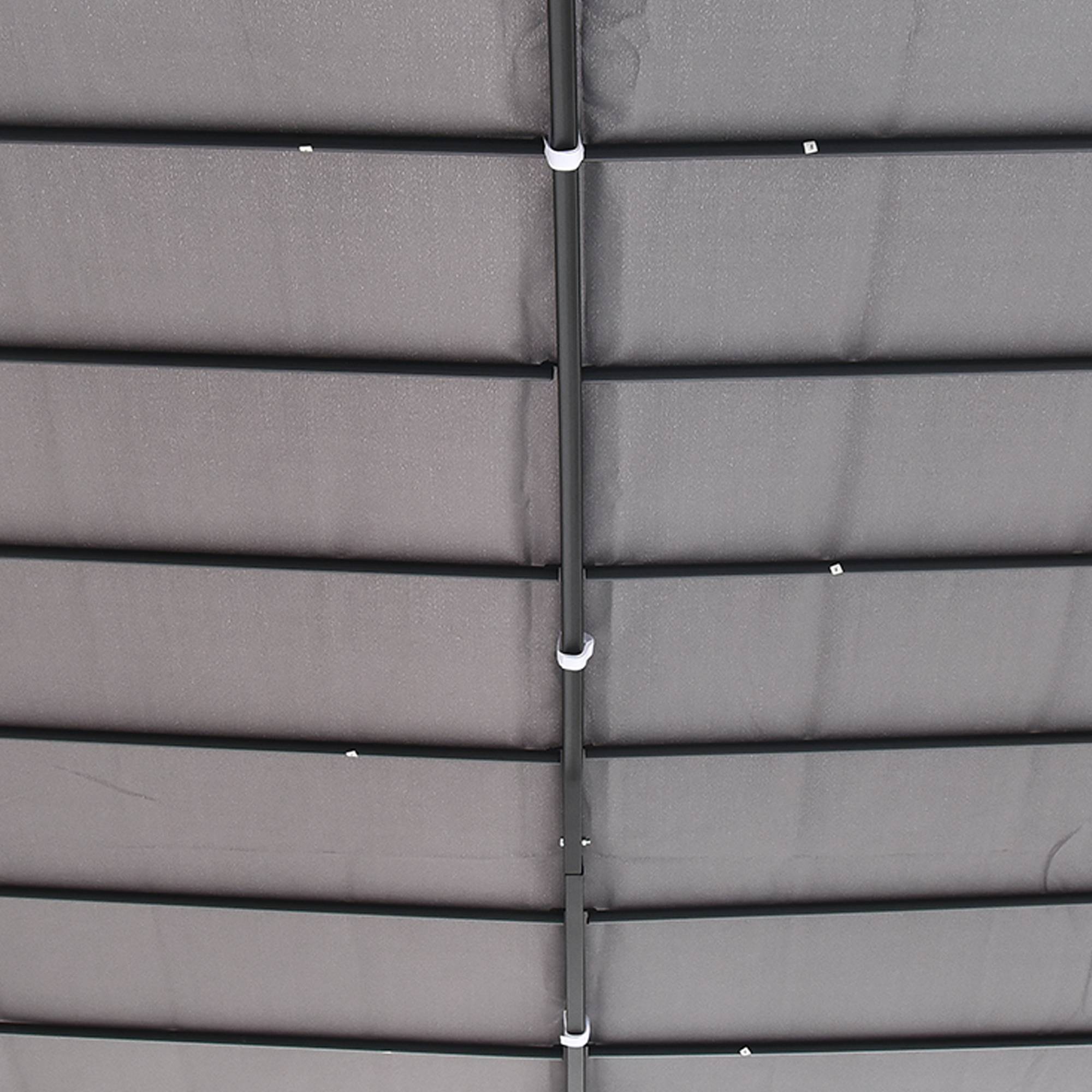 Pergola Adossée 3x3 m Acier et Polyester pour Jardin Terrasse Toit Incurvé Drainage Intégré Gris - ComfortXL Outdoor Living - Image 7