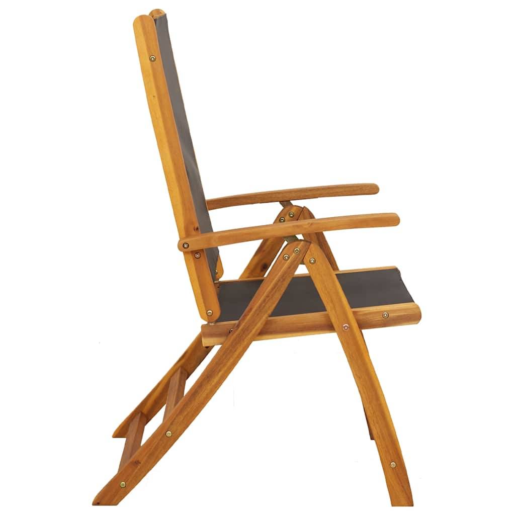 Chaises de jardin pliantes Bois acacia Massif et Textilène Noir 57,5 x 72 x 109 cm - PANGIVO - Image 6