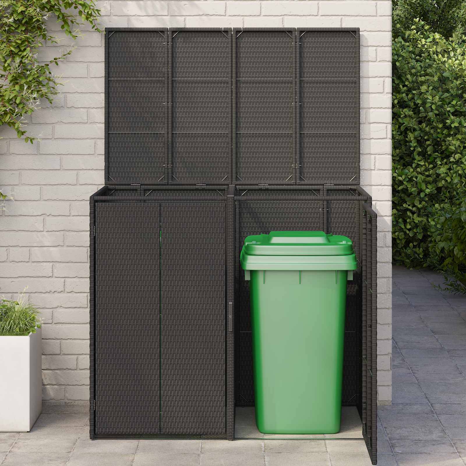 Cache-poubelle double polyéthylène noir 130 x 80 x 115 cm - PANGIVO - Image 3