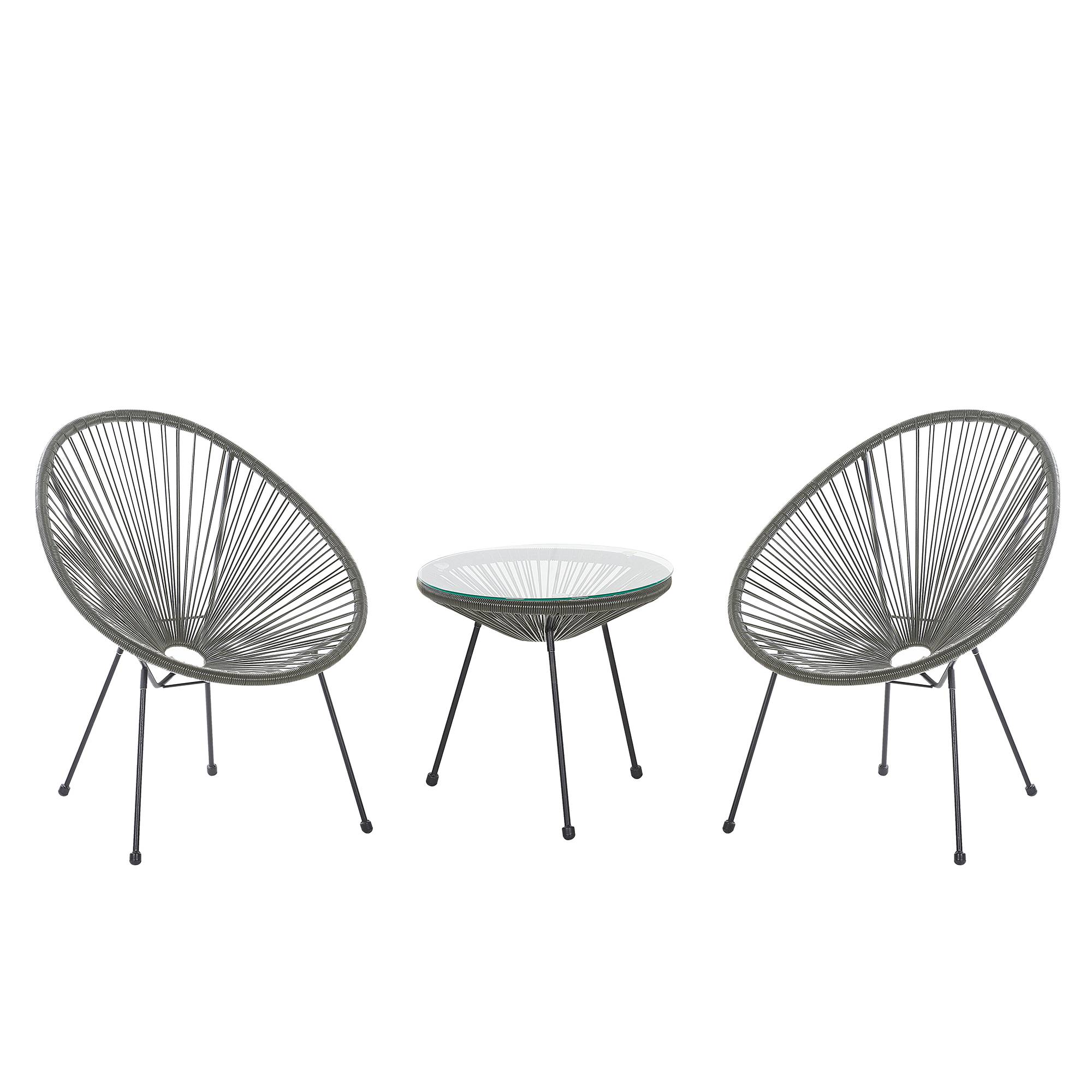Beliani - Set de bistrot Polyrotin Gris foncé ACAPULCO II Beliani - Image 1