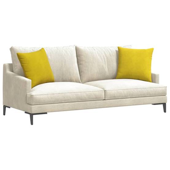 Lot de 2 Coussins Carrés Velours Côtelé Décoratifs Déhoussables pour Canapé Salon Jaune 45x45 cm – ComfortXL Outdoor Living - Image 3