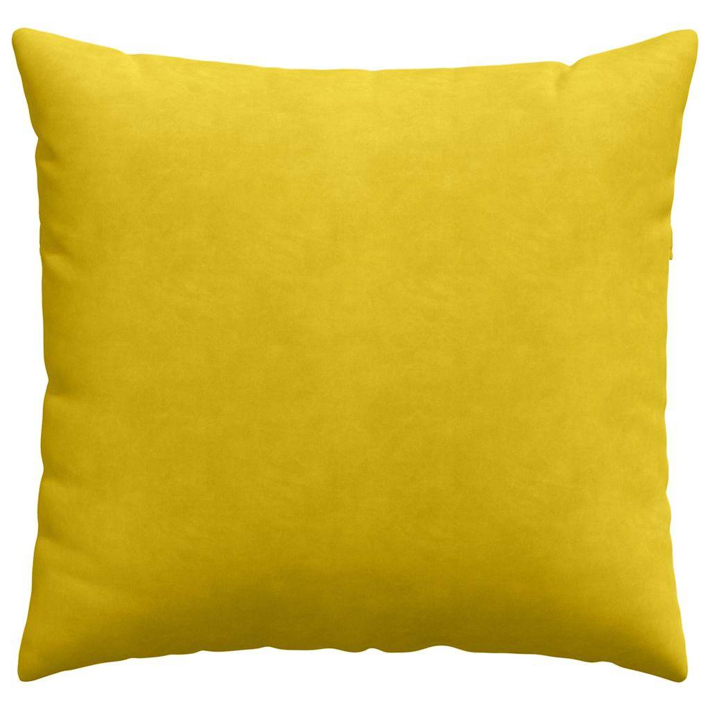 Lot de 2 Coussins Carrés Velours Côtelé Décoratifs Déhoussables pour Canapé Salon Jaune 45x45 cm – ComfortXL Outdoor Living - Image 6