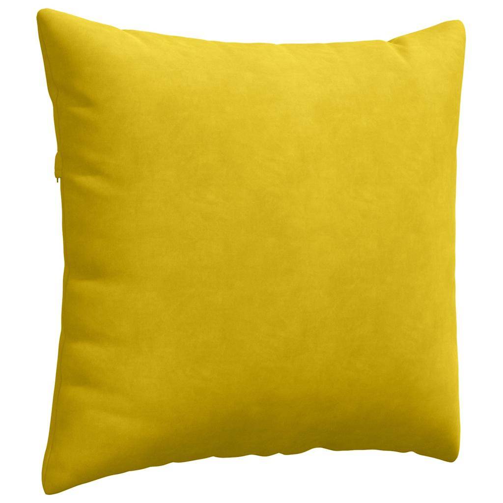 Lot de 2 Coussins Carrés Velours Côtelé Décoratifs Déhoussables pour Canapé Salon Jaune 45x45 cm – ComfortXL Outdoor Living - Image 5