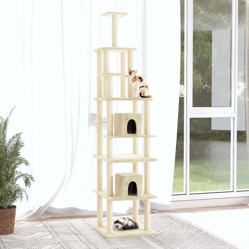 Vidaxl - Arbre à chat avec griffoirs en sisal Crème 216 cm vidaXL 171527 - Image 1