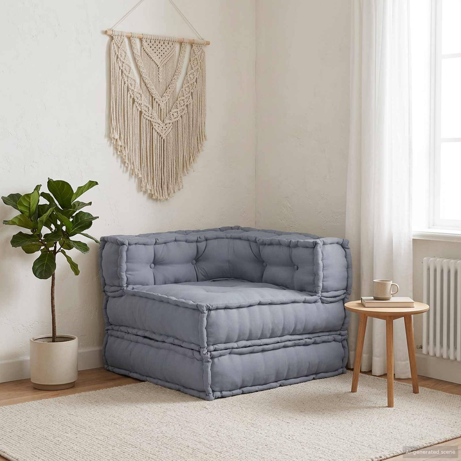 Canapé modulaire tissu gris 70 x 70 x 56 cm, poids:13.55kg - PANGIVO - Image 1
