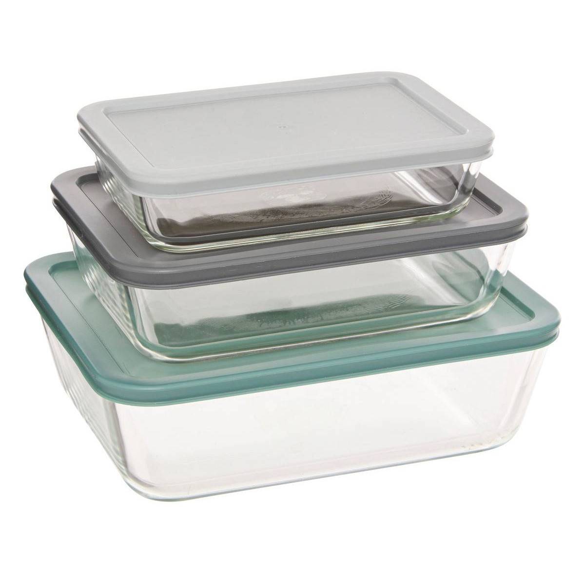 Lot de 3 Boîtes de Conservation "Petra" 4,35L Multicolore
