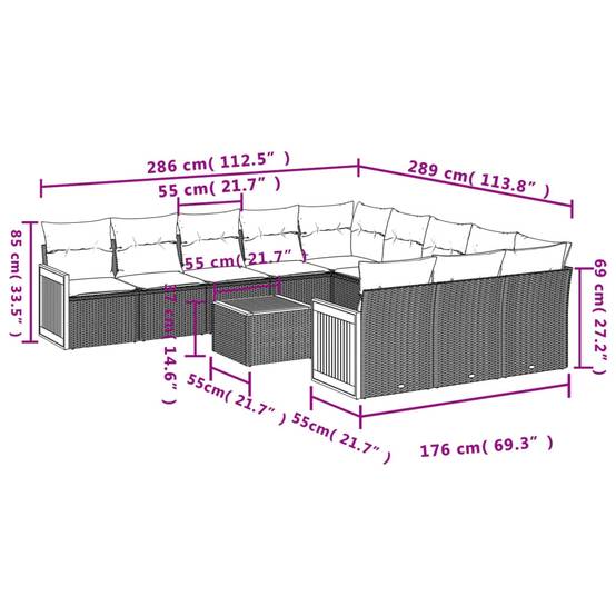 Salon de jardin 12 places en résine tressée avec table et coffres pour terrasse Noir – ComfortXL Outdoor Living - Image 3