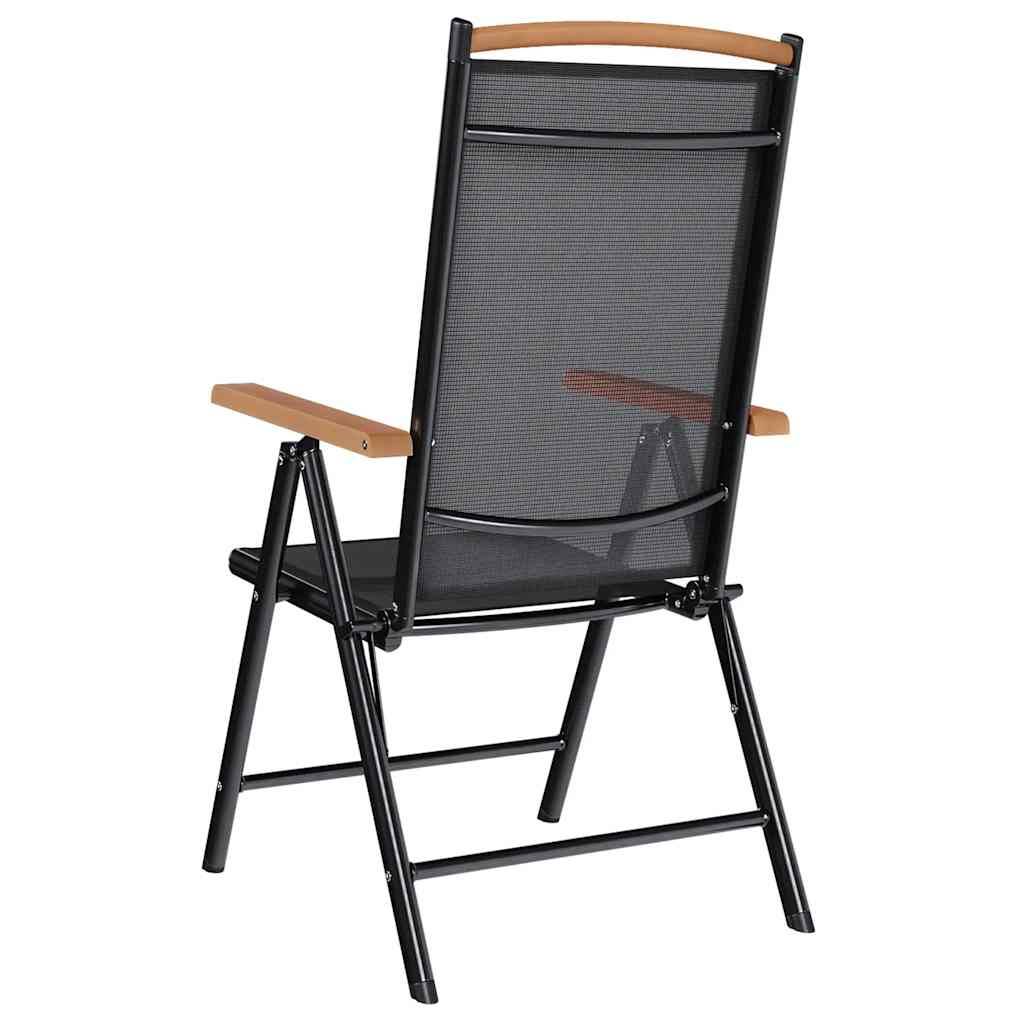Vidaxl - Chaises de jardin pliables lot de 2 aluminium et textilène noir vidaXL 41732 - Image 7