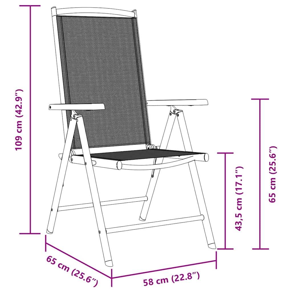 Vidaxl - Chaises de jardin pliables lot de 2 aluminium et textilène noir vidaXL 41732 - Image 3