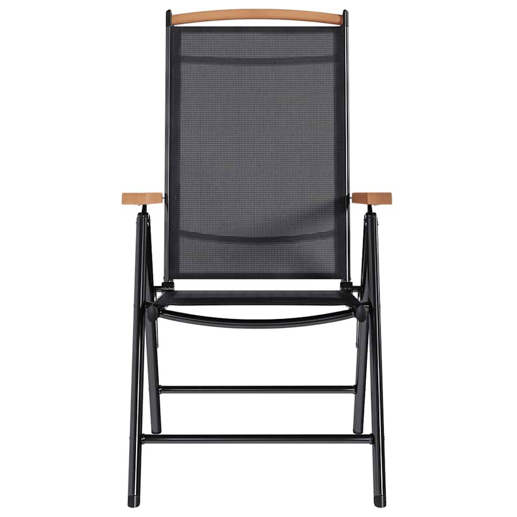 Vidaxl - Chaises de jardin pliables lot de 2 aluminium et textilène noir vidaXL 41732 - Image 10