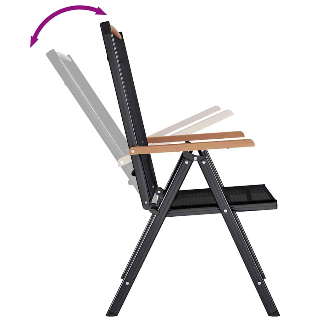 Vidaxl - Chaises de jardin pliables lot de 2 aluminium et textilène noir vidaXL 41732 - Image 8