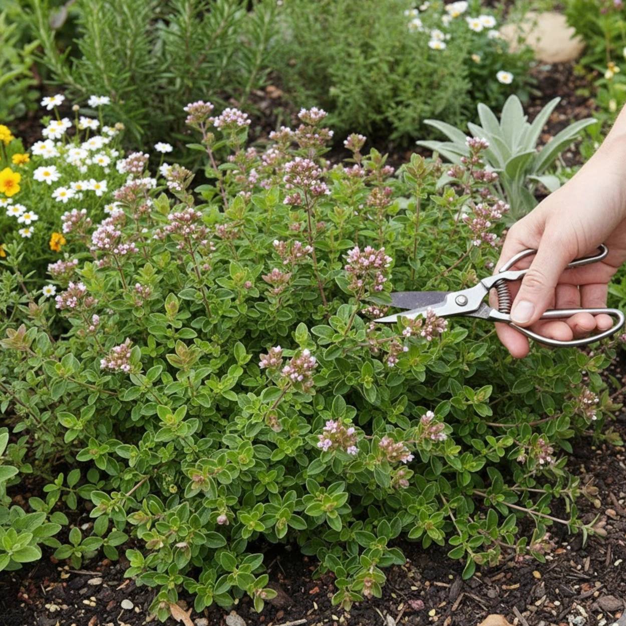 Origan compact - Sans traitement à fleurs Rose - feuillage Caduc - Godet - 5/20 cm-  hauteur à maturité De 0,15 m à 0,50 m
