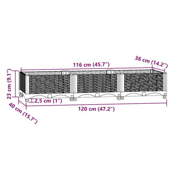 Prolenta Premium - Jardinière polypropylène blanc 120 x 40 x 23 cm - Prolenta premium p331.8 - Image 8