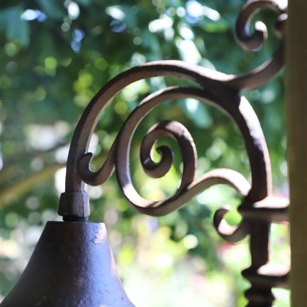 Chemin De Campagne - Cloche de jardin de porte ancienne en fonte marron 27 x 20.5 cm Chemin de campagne - Image 3