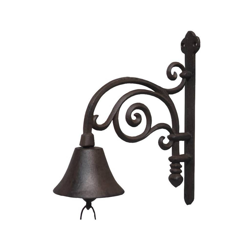 Chemin De Campagne - Cloche de jardin de porte ancienne en fonte marron 27 x 20.5 cm Chemin de campagne - Image 1