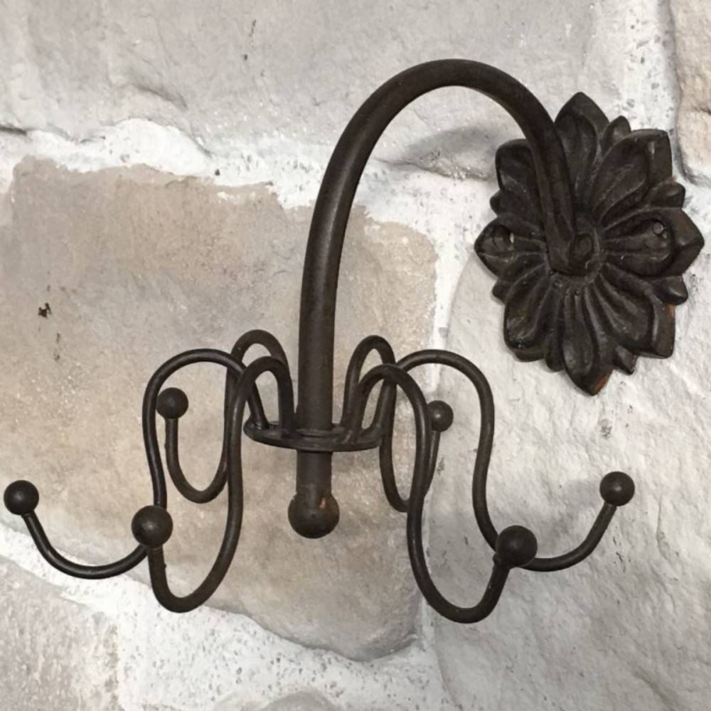 Porte manteaux mural en fonte marron 15 x 20 cm Chemin de campagne - Image 2