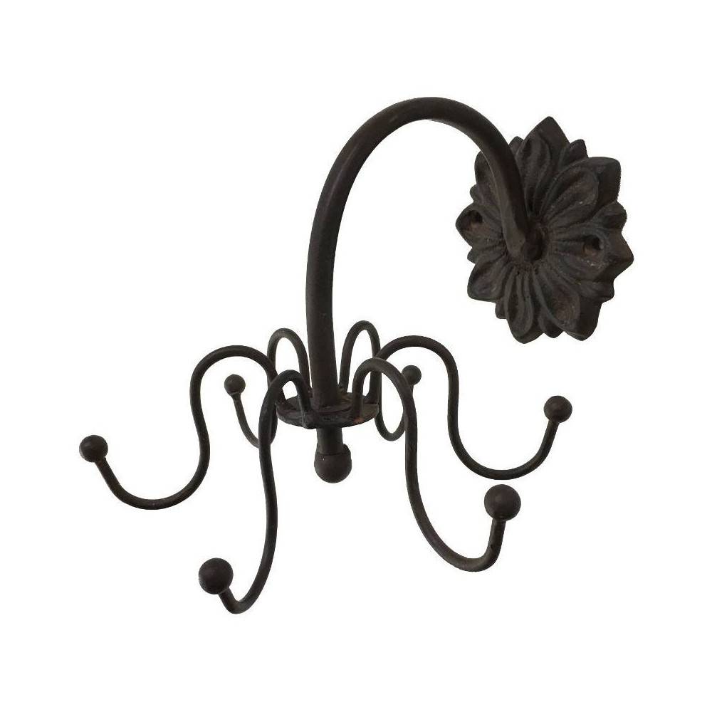Porte manteaux mural en fonte marron 15 x 20 cm Chemin de campagne - Image 1