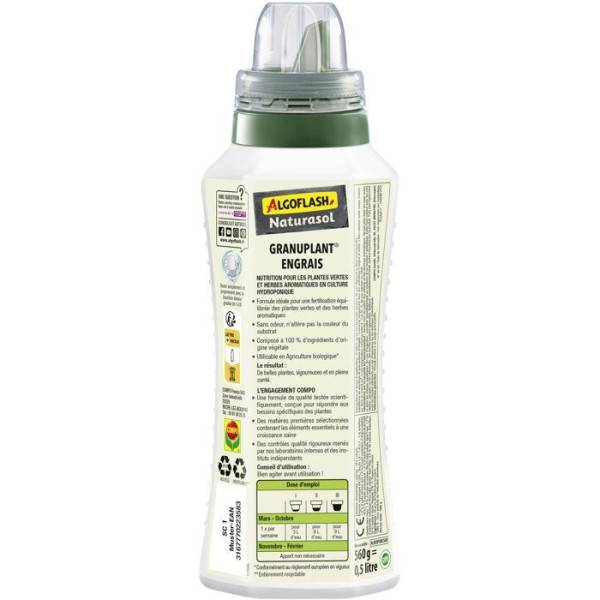 Algoflash - Engrais liquide - ALGOFLASH NATURASOL - Granuplant - 500 mL - Image 2