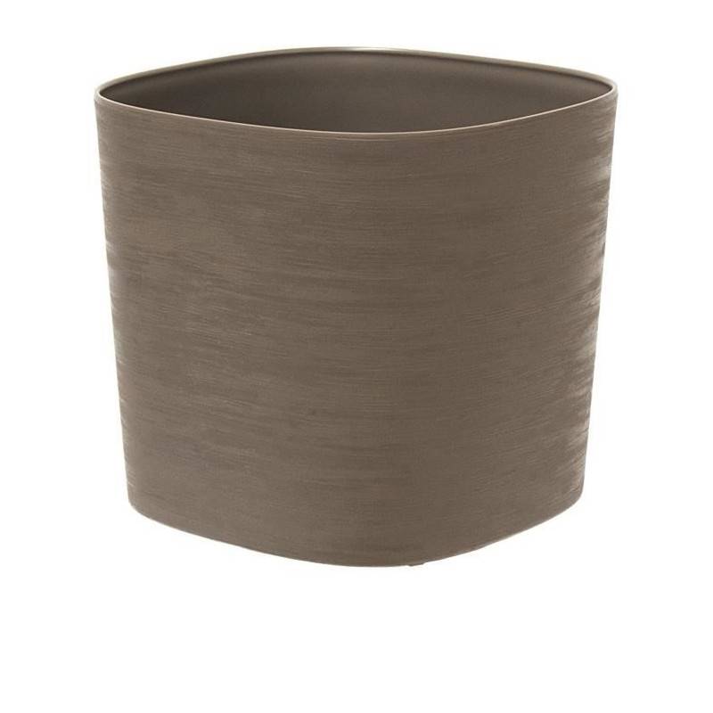 Garden ID - Pot Avec Réserve D'eau - Garden Id Respect - Taupe 20 X 20 Cm - 100% Déchets Ménagers - 100% Recyclable - Surface Structurée - Image 1