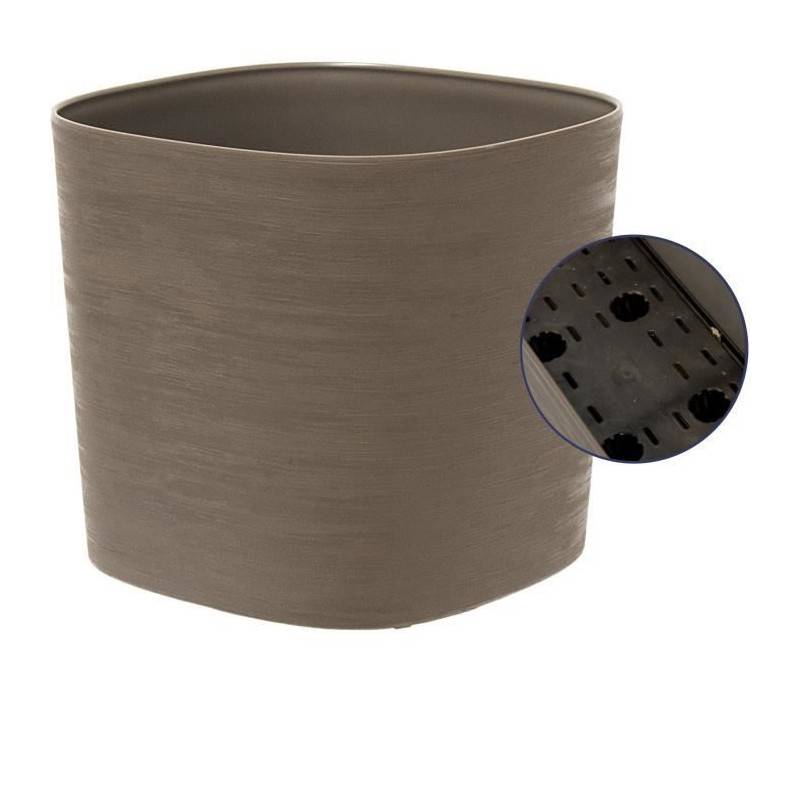 Garden ID - Pot Avec Réserve D'eau - Garden Id Respect - Taupe 20 X 20 Cm - 100% Déchets Ménagers - 100% Recyclable - Surface Structurée - Image 3