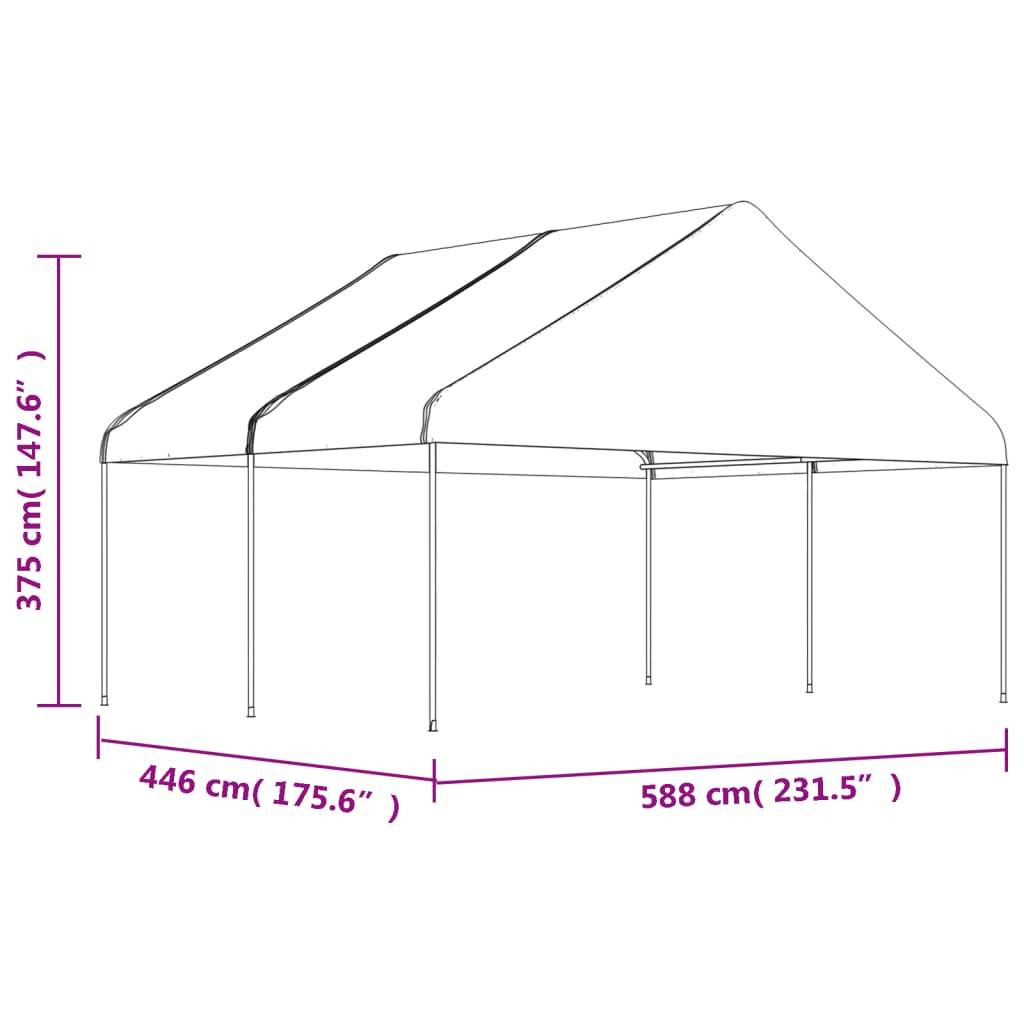 ComfortXL - Belvédère de Jardin en Polyéthylène avec Toit Pointu pour Barbecue et Fêtes Blanc 4.5x6 m – ComfortXL Outdoor Living - Image 5