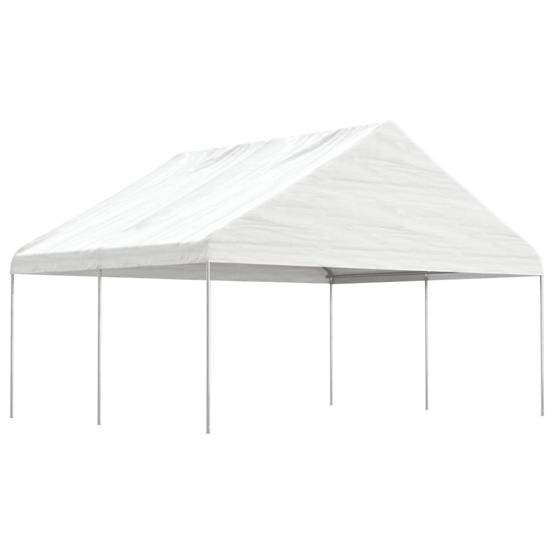 ComfortXL - Belvédère de Jardin en Polyéthylène avec Toit Pointu pour Barbecue et Fêtes Blanc 4.5x6 m – ComfortXL Outdoor Living - Image 1