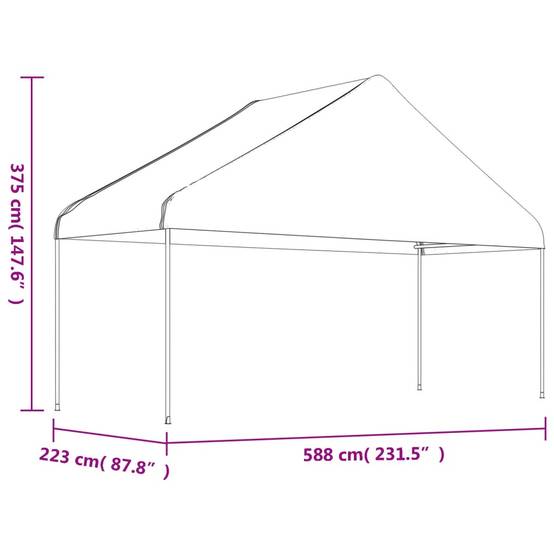 ComfortXL - Belvédère de Jardin en Polyéthylène avec Toit Pointu pour Barbecue et Fêtes Blanc 4.5x6 m – ComfortXL Outdoor Living - Image 6