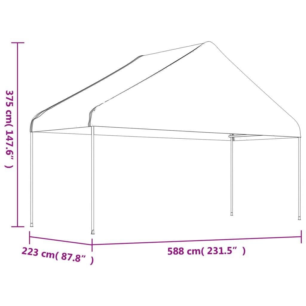 ComfortXL - Belvédère de Jardin en Polyéthylène avec Toit Pointu pour Barbecue et Fêtes Blanc 4.5x6 m – ComfortXL Outdoor Living - Image 6