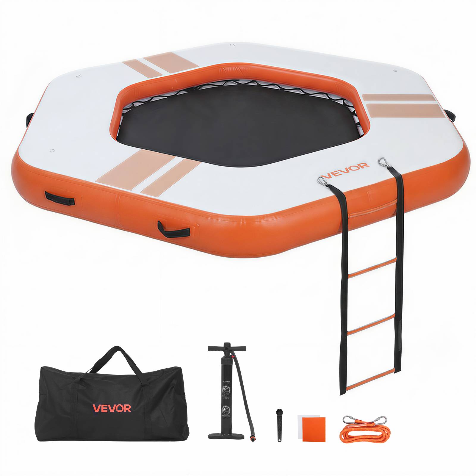 Vevor - VEVOR Quai Flottant Gonflable Plateforme de Quai 2,6x2,6x0,15 m Orange avec Sac - Image 1