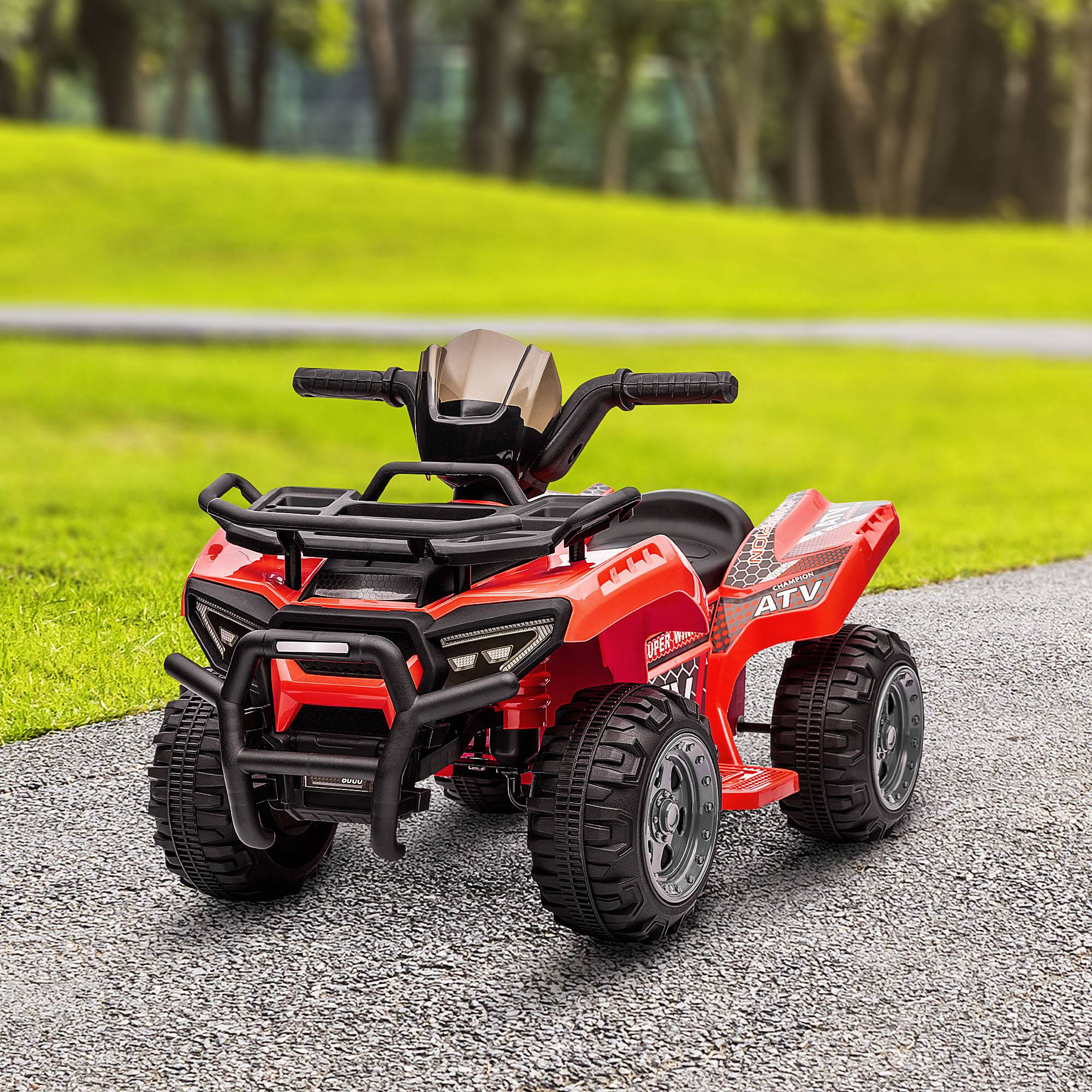 Sans Marque - Quad électrique enfants batterie rechargeable 6V bouton accélérateur 18-36 mois 70x42x45 cm rouge - Image 4